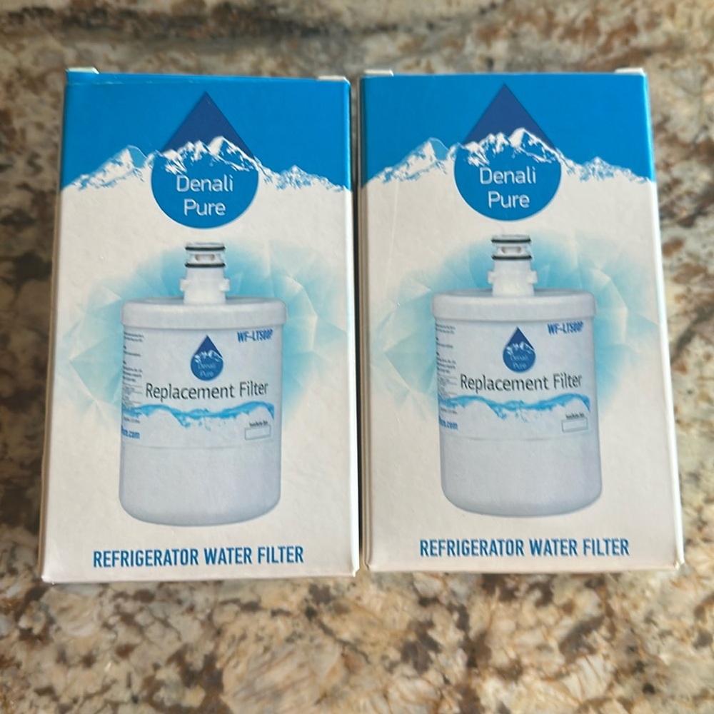New in box (2) Denali Pure replacement Refrigerator water filter WF-LT500P-S